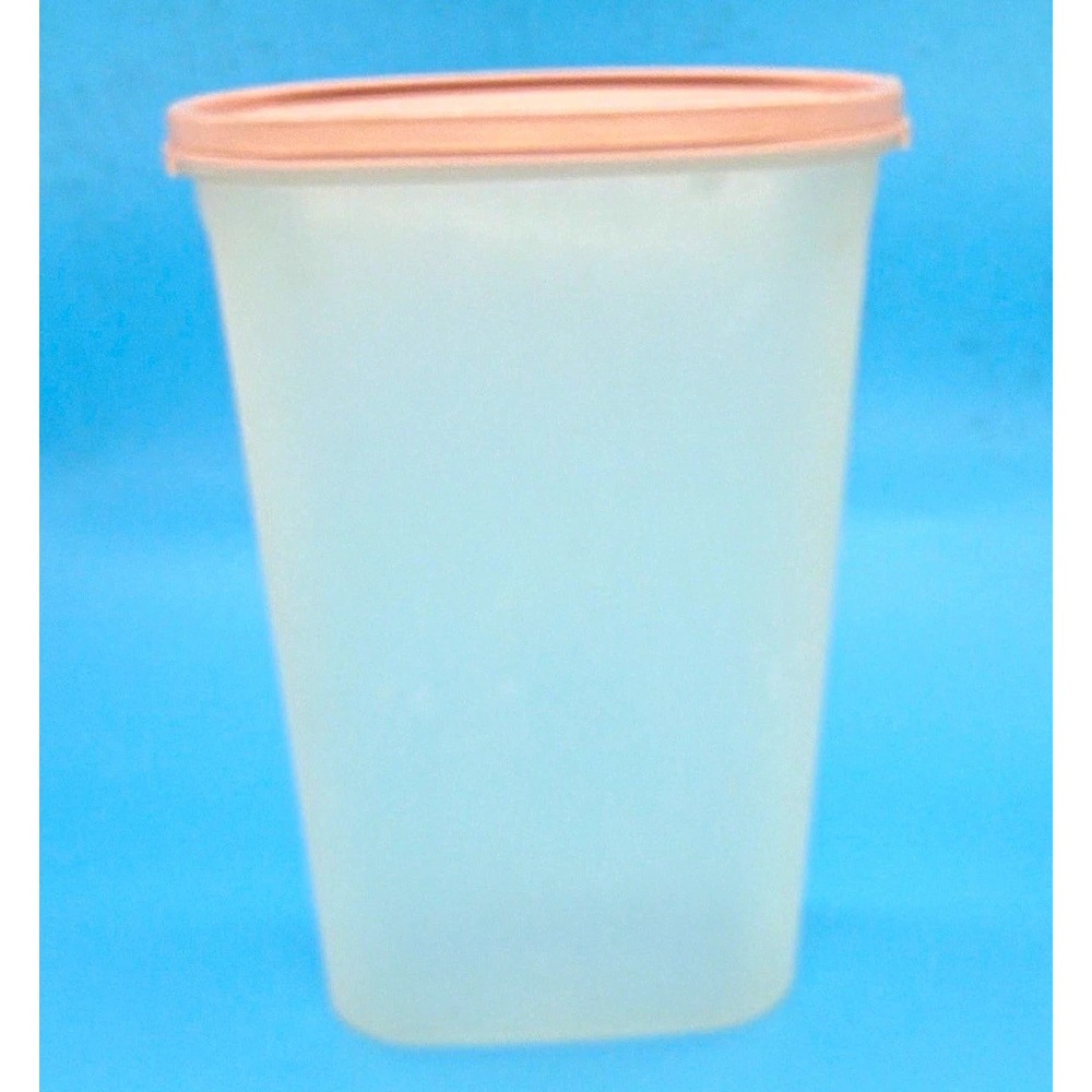 Vintage Tupperware Modular Mates Oval 2 qt Storage Container White Pink Snap Lid